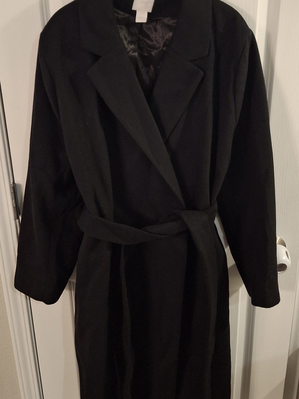 H&M Black Belted Pea Coat
